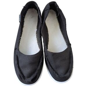 Crocs Santa Cuz Flats Outdoor Leisure Women 9 Comfort Black Foam Sole Round Toe